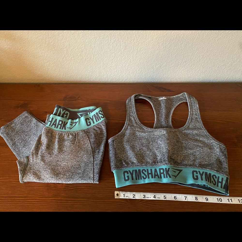 GymShark Seamless Grey Leggings and Sports Bra